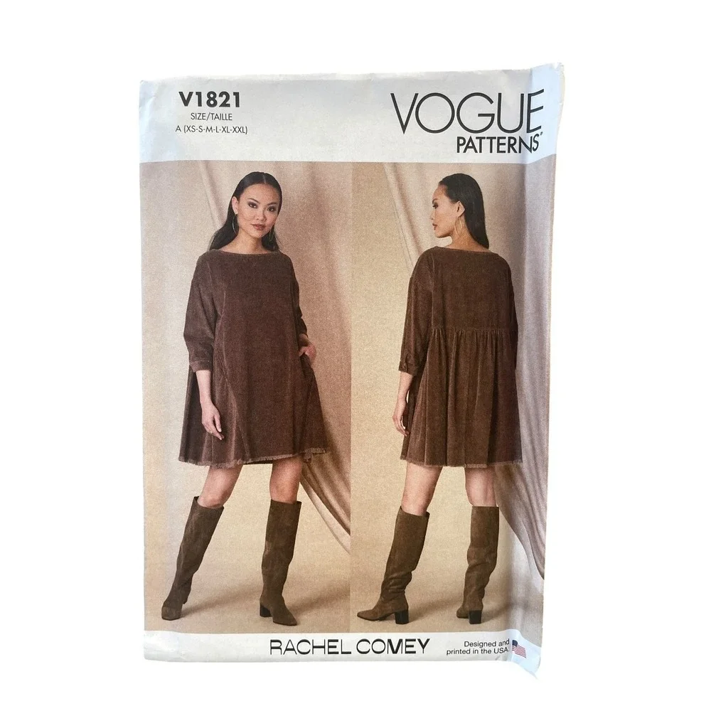 Vogue Patterns‎ V1821 Rachel Comey Misses Dress Loose Fit XS-XXL